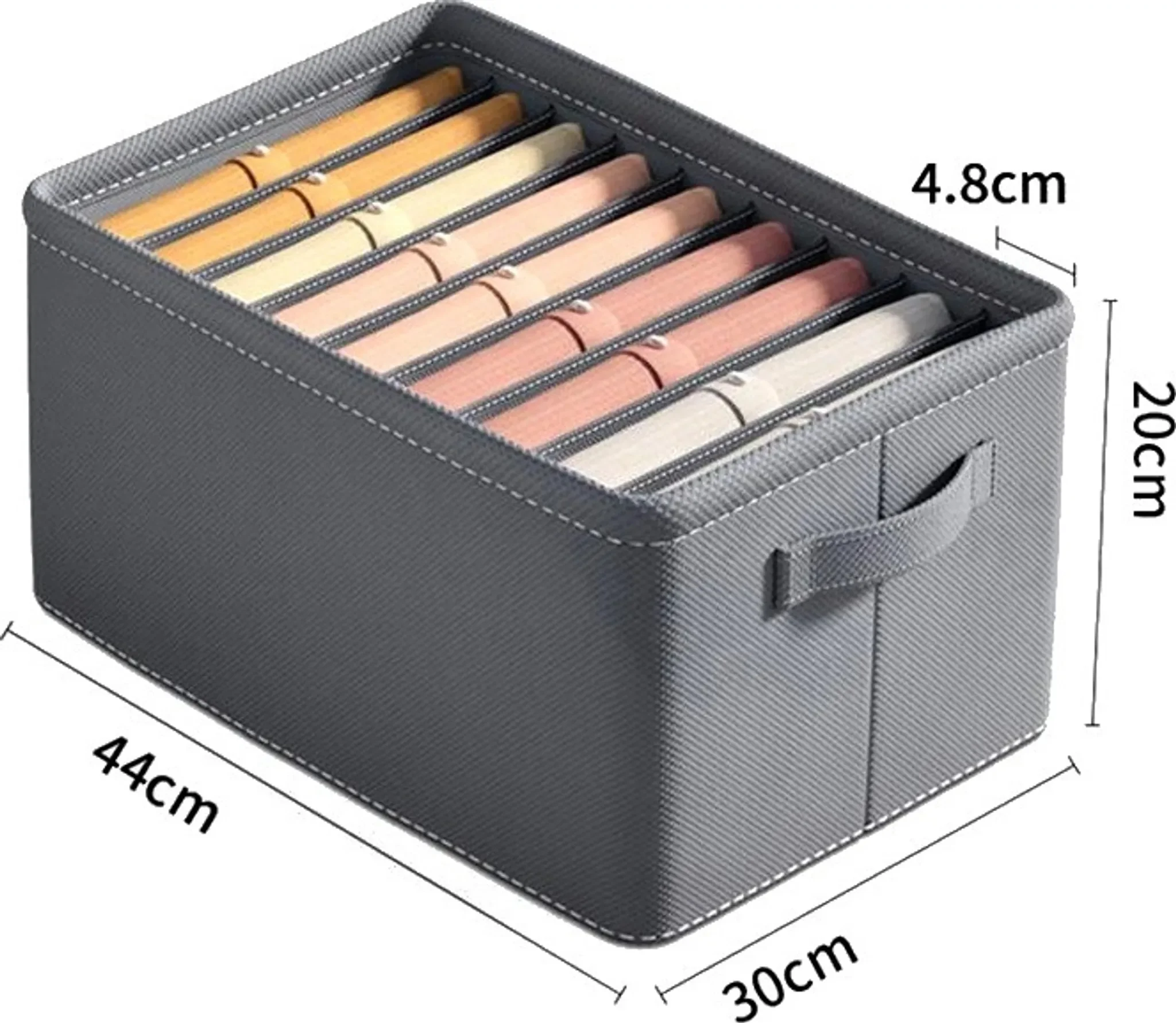 Organizerbox für Kleidung – starr, grau, für Schrank